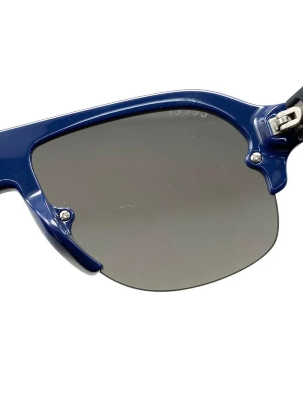 Gucci Sunglasses Asian Fit Logo Navy Blue Black Eyewear